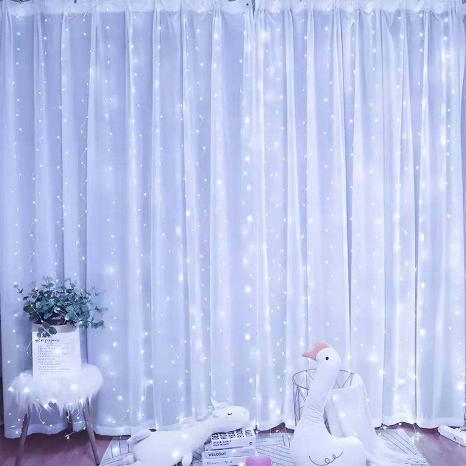 Window Led Curtain String Lights 8 Modes Light Fairy For Bedroom Usb Powered With Remote Control Party Wedding Decoration Gifts