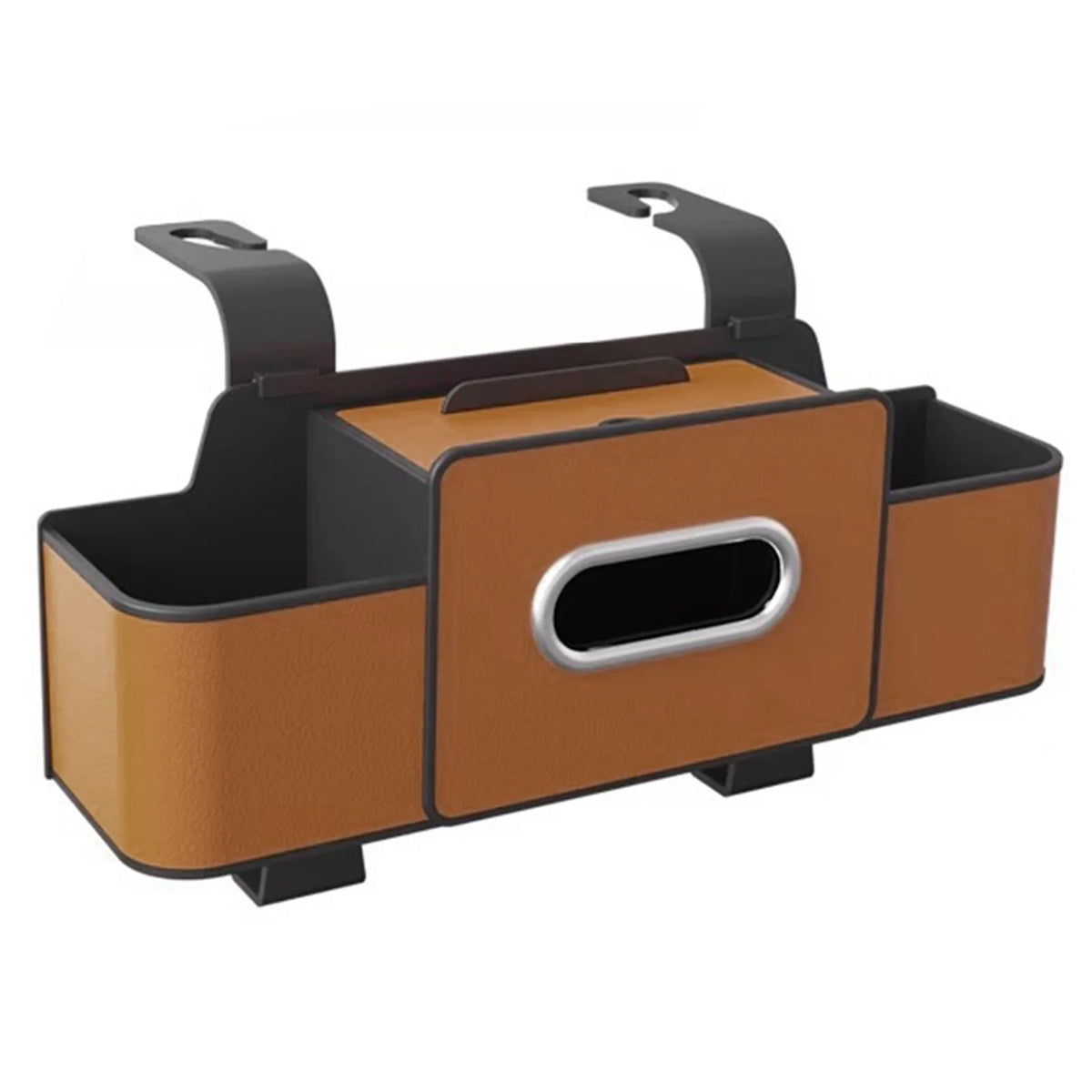 Car Seat Organizer with Tissue Box & 2 Cup Holder Car Backseat Hanging Storage Box for Snacks/Drinks Universal Stowing Tidying