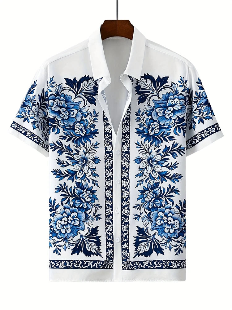 Hawaii Fashion Black And White Plaid Shirt Summer Simple Daily Men's And Women's Lapel Button Down Tops Oversized Cool Casual
