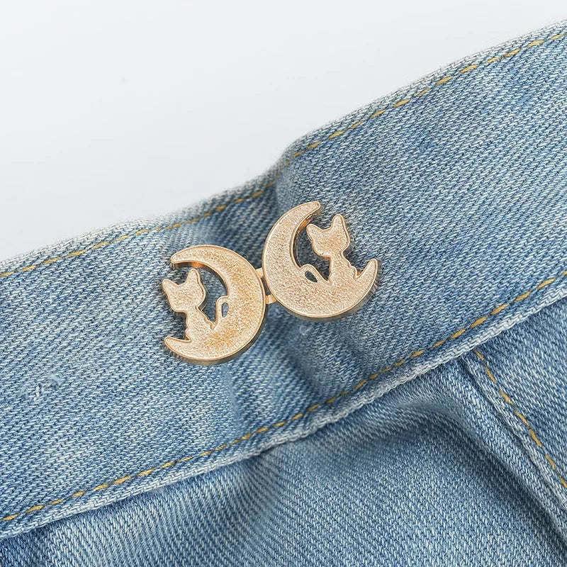 Bowknot Button Adjuster for Pants and Skirts Waist Tightener Adjustable Waist Buckle for Jeans No Sewing Required Easy To Use