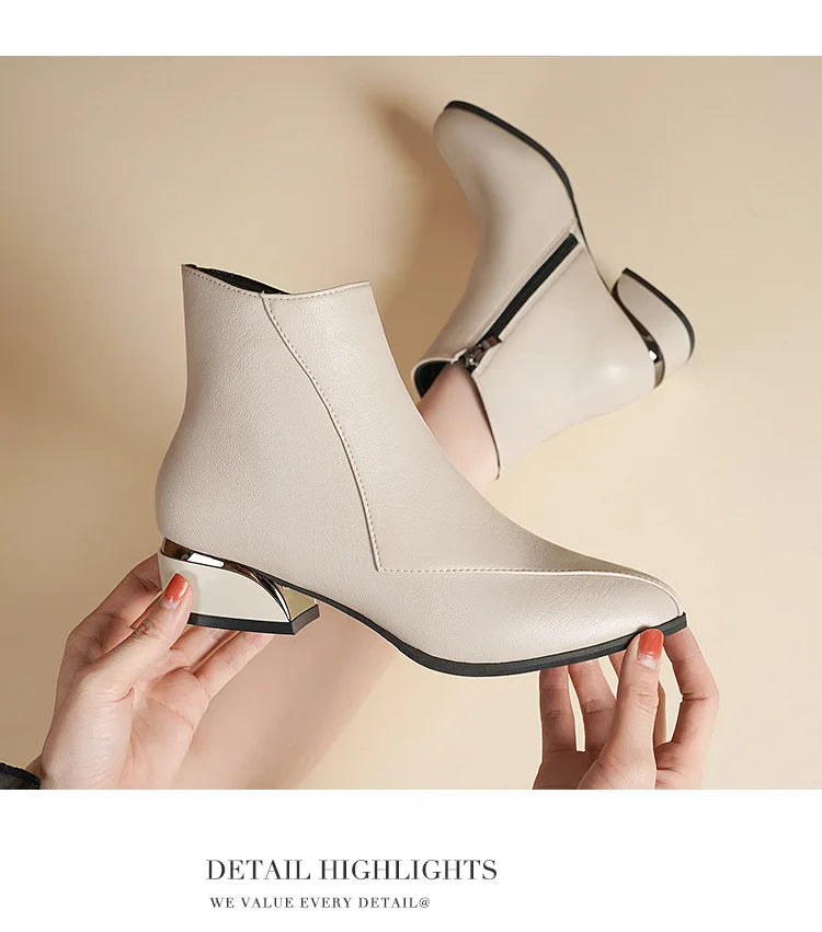 Autumn and Winter 2024 Women Boots British Style Fashion Boots for Women New Thick Heeled Oversized Fashion Short Boots