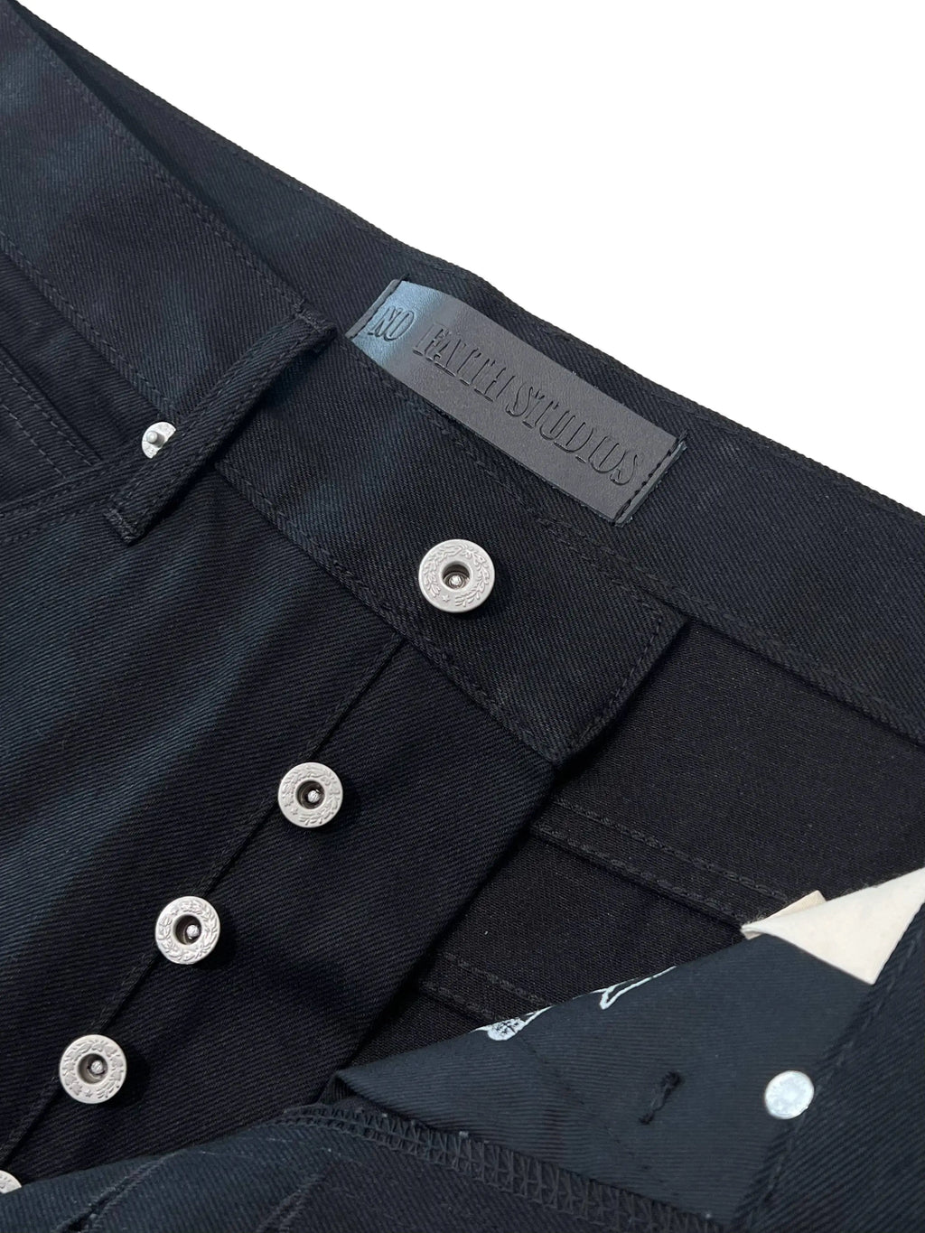 Black Raw Denim Jeans Baggy Pants Japanese Red Edge Raw Selvedge Fabric Straight Leg Men's Casual Trousers