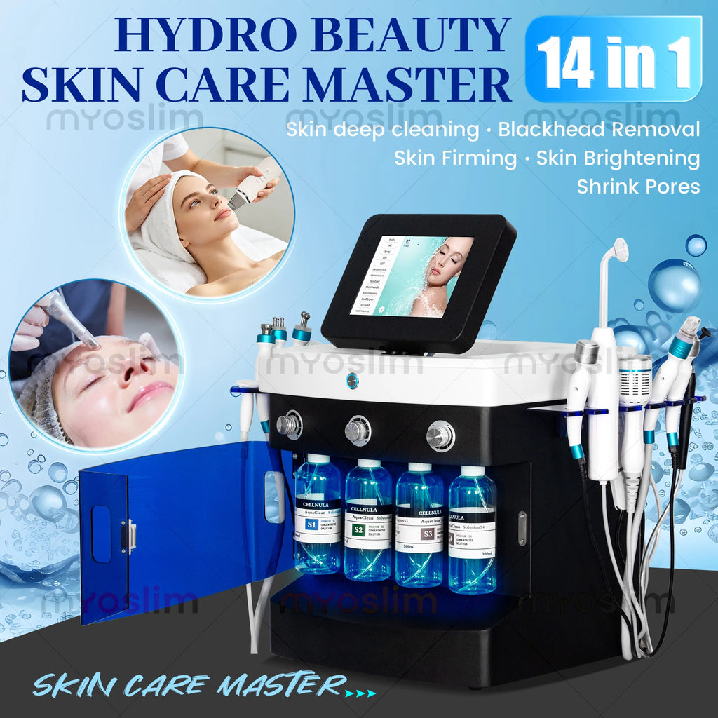 14 in 1 Hydro Beauty Skin Care Master Machine Deep Cleaning Blackhead Removal Skin Firming Brightening Shrink Pores Device