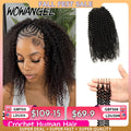 Afro Kinky Curly Crochet Braiding Human Hair Tight Curly Pre-Separated Knotless Feather Crochet Human Hair Extensions With Loop