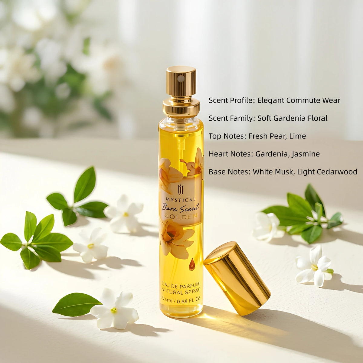 MYSTICAL 4pcs Satin Bloom Perfume Variety Gift Set, Long Lasting EDP Fragrance Selection for Garden Brunch, Weddings & Parties, Sweet Cherry, Damascus Rose & Gardenia, 0.68oz X 4 Portable Sprays, Luxury Beauty Fragrance Wardr