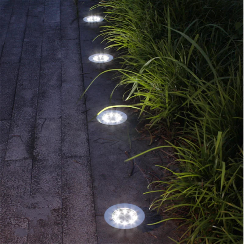 Solar Lawn Yard 8 Led Solar Lights Waterproof Solar Powered Lantern for Pathway Garden Decoration Outdoor Lighting