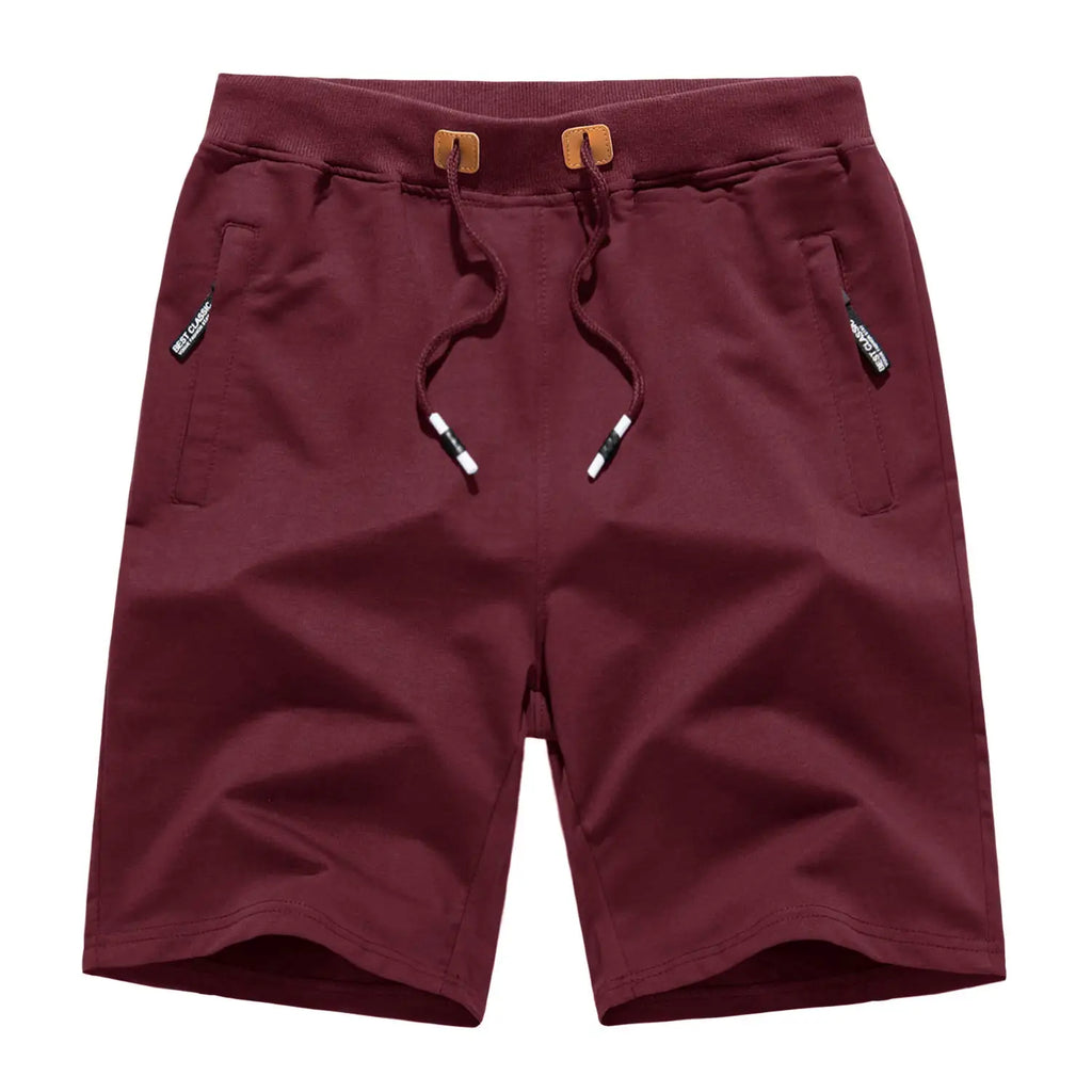 TACVASEN Summer Cotton Running Track Shorts Mens Casual Jogger Shorts Elastic Waist Athletic Workout Zipper Pockets Short Pants