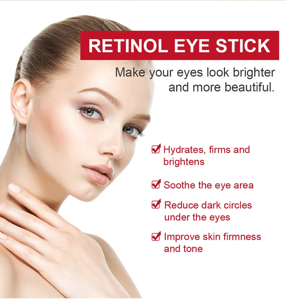 Lakerain Retinol Eye Cream Stick Moisturizing, firming Removing Eye Bags Lightening Lines And Smoothing Dark Circles Eye Cream