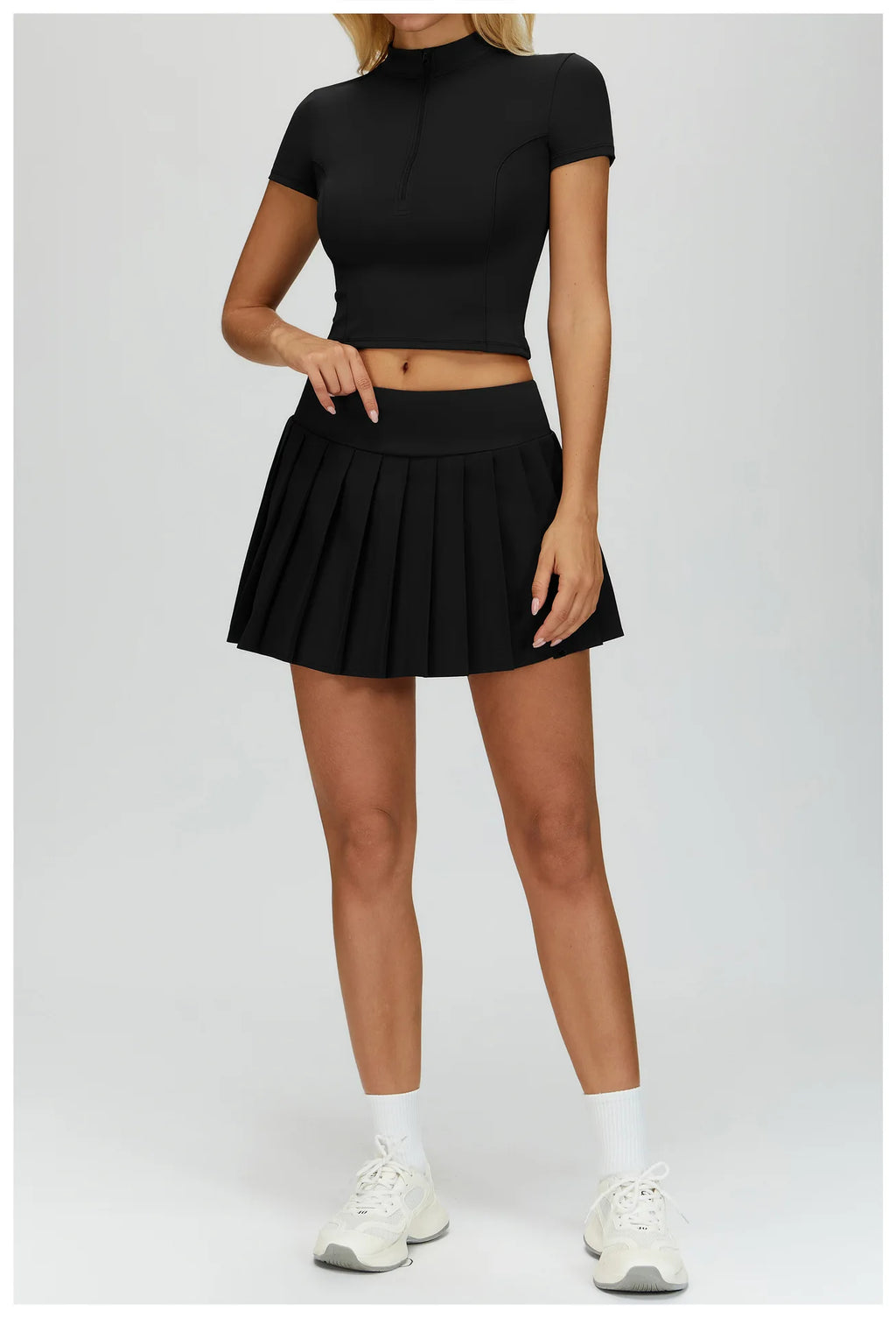 Custom LOGO women's fashion nude yoga clothes pleated tight sports outdoor running Golf and Tennis skirt fitness two-piece set