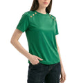 Fashionable Short Sleeve T-Shirt Women's Slim Fit Solid Color Summer 2026 Casual round Neck Polyester Blend Top