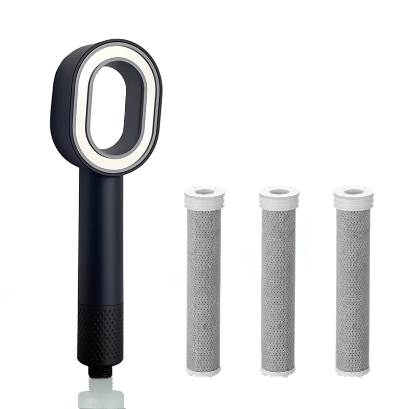 High Pressure Handheld Shower Head ACF Filter Water Saving Removes Chlorine Purifies Hard Water Beauty Rain Universal Fit