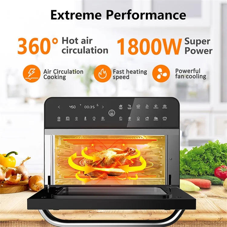 OEM 25L Electric air Fryer and Toast Oven Multi-Function Oil-Free Cooking Oven with Rotisserie Bracket for Household