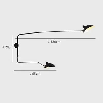 French Design Wall Sconce Lamp Long Arm Led Light with Angle Adjustable for Living Room Bedroom