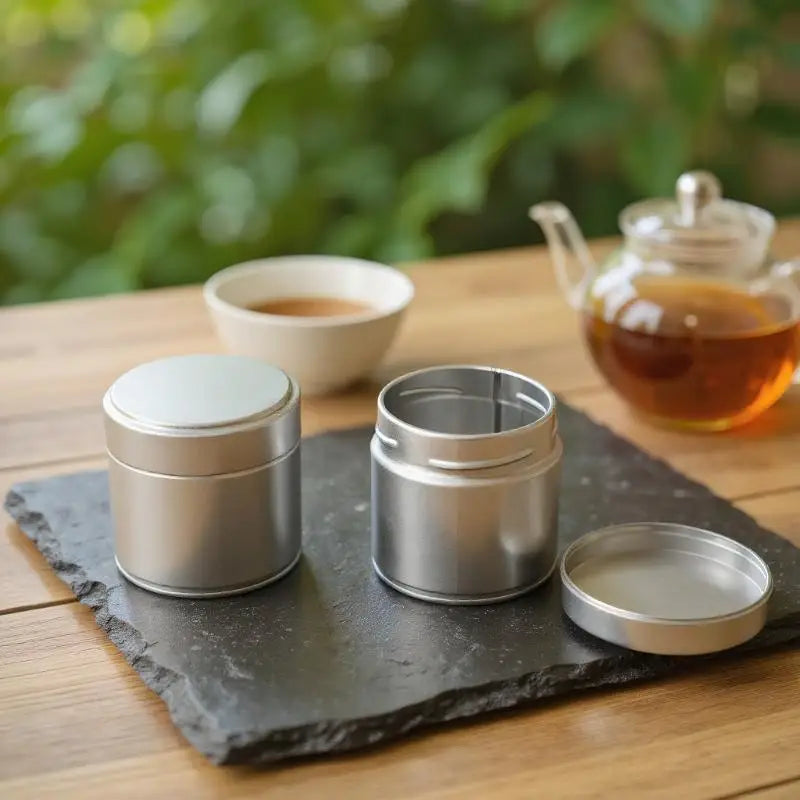 1 Pcs Portable Mini Matcha Powder Can Thick Tinplate Tea Sealed Jar Spice Storage Box Container Box Kitchen Gadgets Household