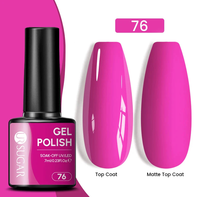 UR SUGAR 7ML Valentine’s Day Gel Nail Polish 107 Colors Classic Black Red Glitter Semi Permanent Autumn Soak Off UV Gel Varnish
