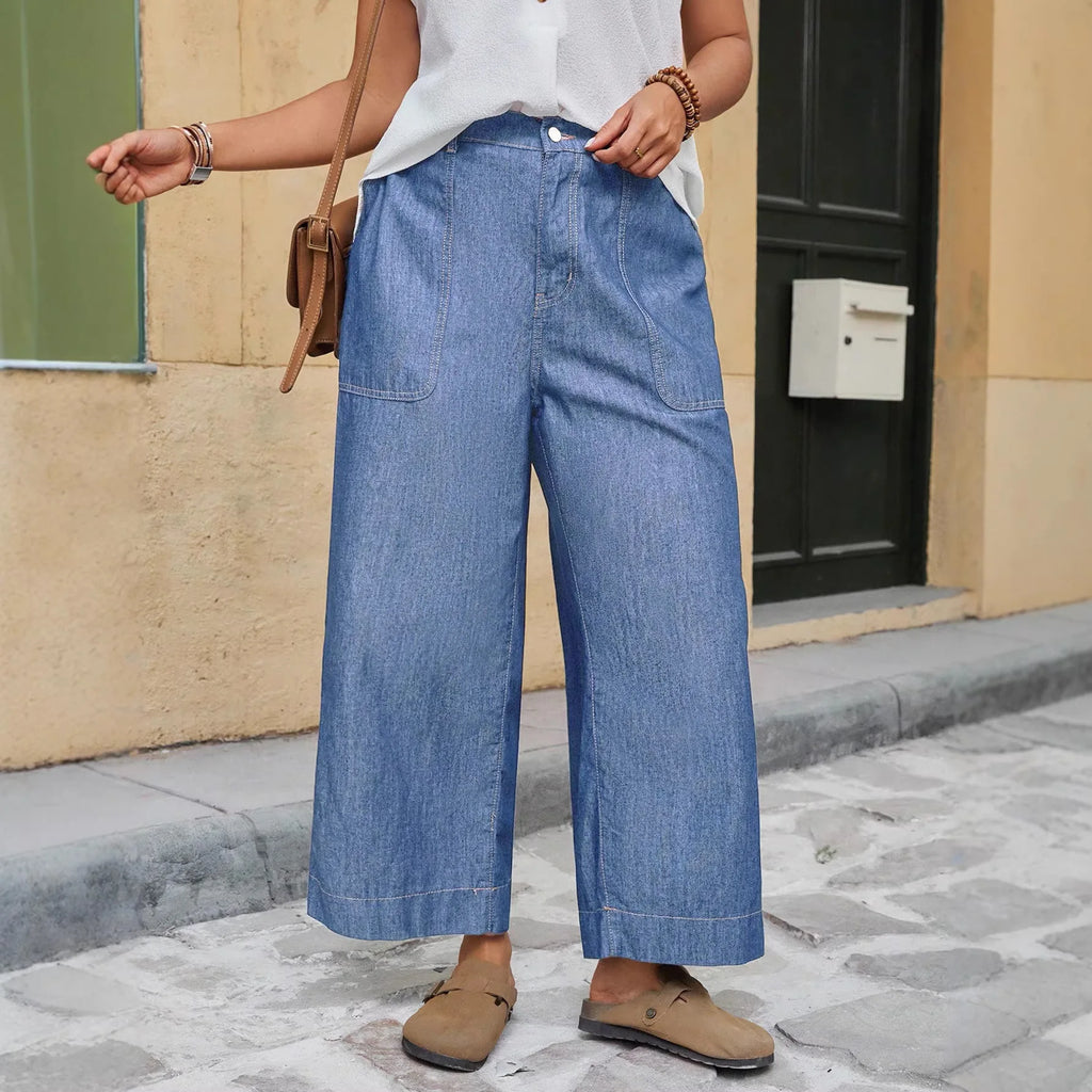 Denim Pant Women Jeans Vintage Wide Leg Long Pants High Waist Straight Trousers Y2k Streetwear Elegant Work Casual Loose 2026
