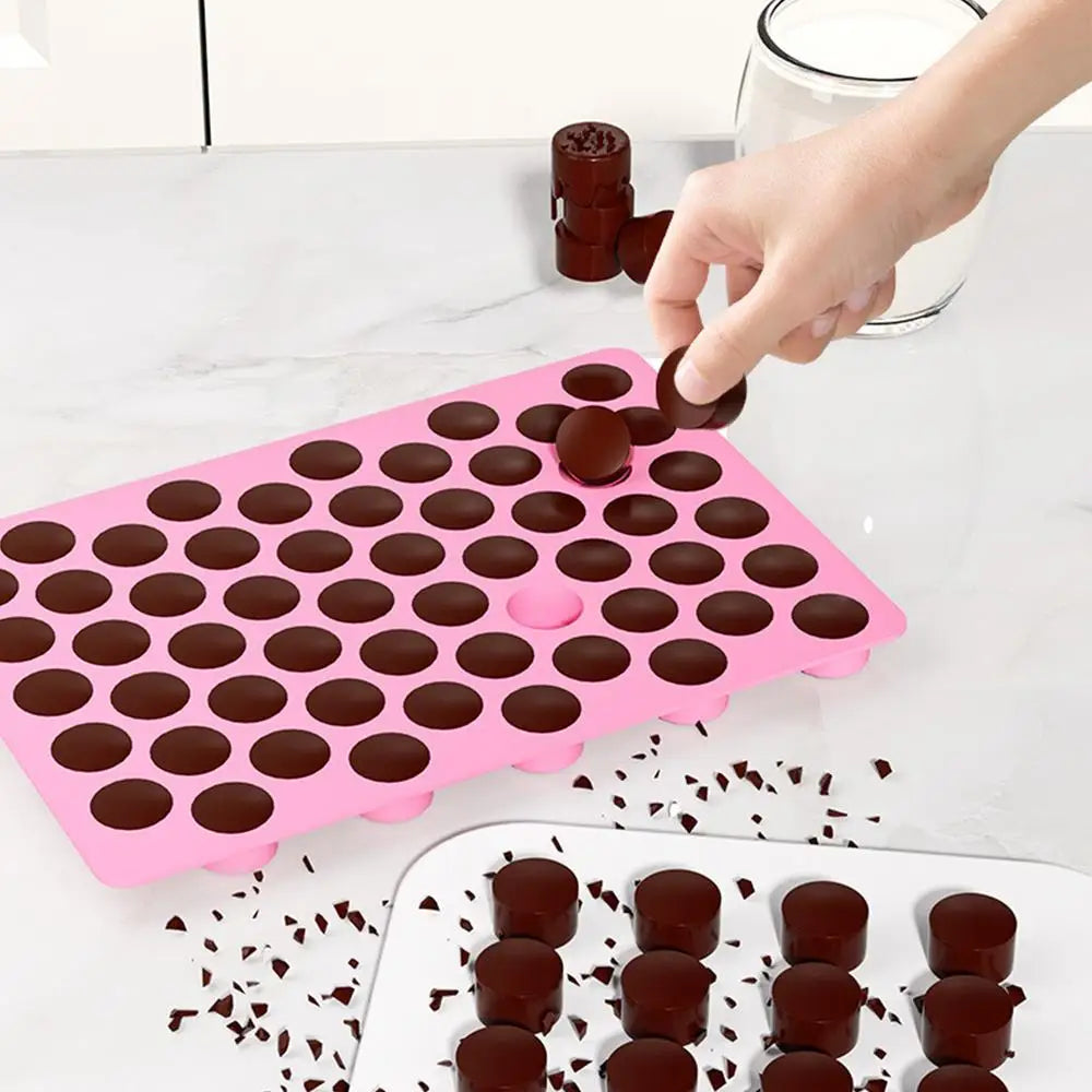 Round Silicone Molds Homemade Cupcake Baking Making Supply Non-stick 55-Cavity Silicone Cake Baking Cylinder Molds