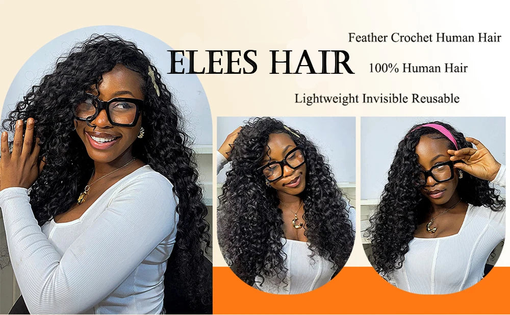 Pre-divided Bulk Hair for Braiding Deep Wave Crochet Human Hair Knotless Miracle Knots Hair Extensions Boho Braids Invisible