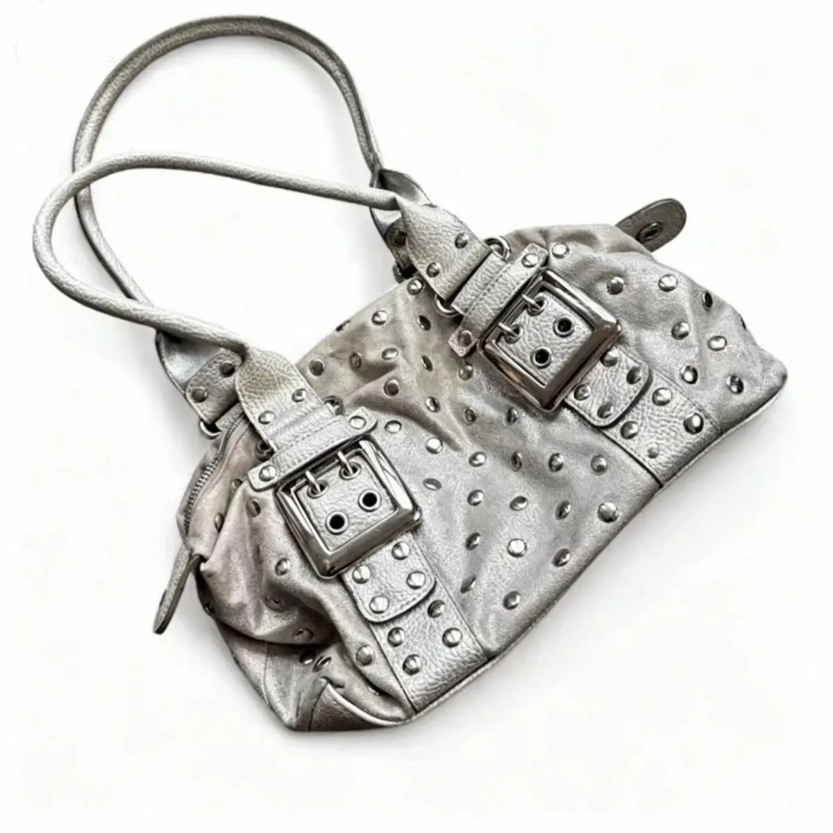 Korean Hot Girl Studded Y2K Tote Bag Women Polka Dot Leather Large Capacity Underarm Bag Ladies Retro Harajuku Handbag Chic 2026