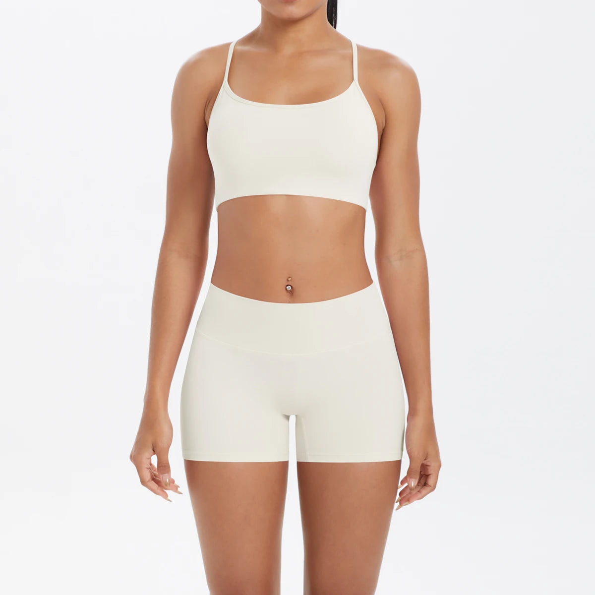 New Cross Backless Yoga Bra And Fitness Shorts Gym Yoga Set Woman’s Summer Running Sports Quick-Dry Women Gym Clothing Yoga Suit