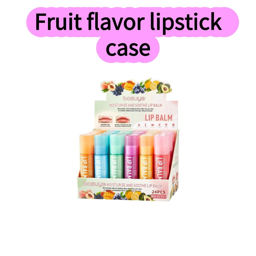 Fruity Lip Balm Set – 24Pcs Moisturizing Lip Care Kit with Vitamin E & Shea Butter, Deeply Nourishes Dry Chapped Lips