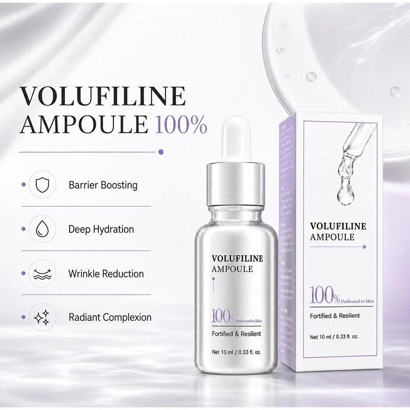 100% Pure Volufiline Plumping Ampoule Serum, Skin Care Essential for Facial Volume & Even Skin Tone, Fast-Absorbing Hydrating