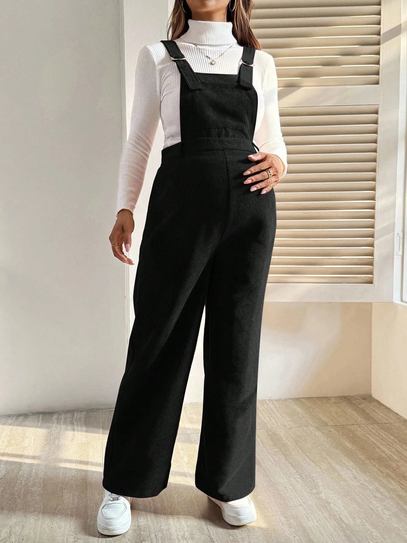 Winter Autumn Maternity Corduroy Strappy Jumpsuit Women Pants 2025 Casual Suspender Fashion Wide Leg Playsuits Pregnant Trousers
