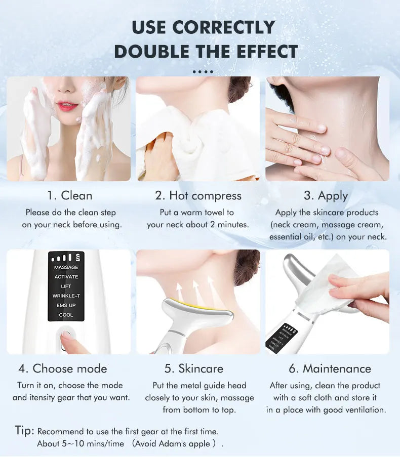 Hot Cold Neck Face Beauty Device Facial Lifting Machine Face Massager Reduce Double Chin Face Sculpting Skin Care Beauty Tools