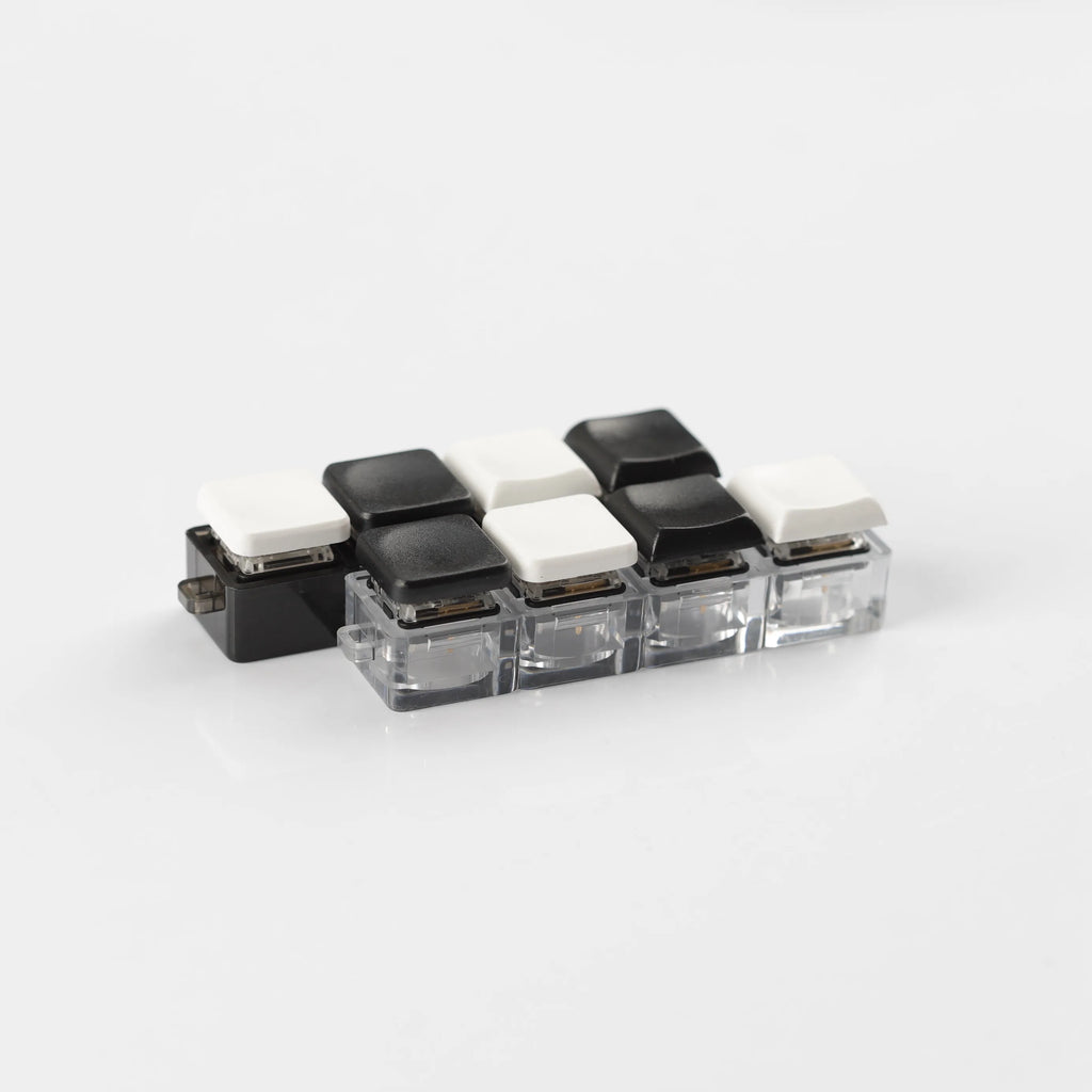 YMDK Square Round 1u Low Profile Blank Black White Keycaps PBT Material DIY for 1350 Switches Mechanical Keyboard