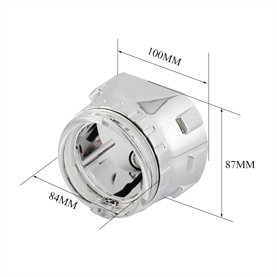 RONAN 2.5 inch LED Angel Eyes DRL Turn Signal Sliver Masks Shrods Covers Fitment 2.5 inch Projector Lens for Jetta BMS