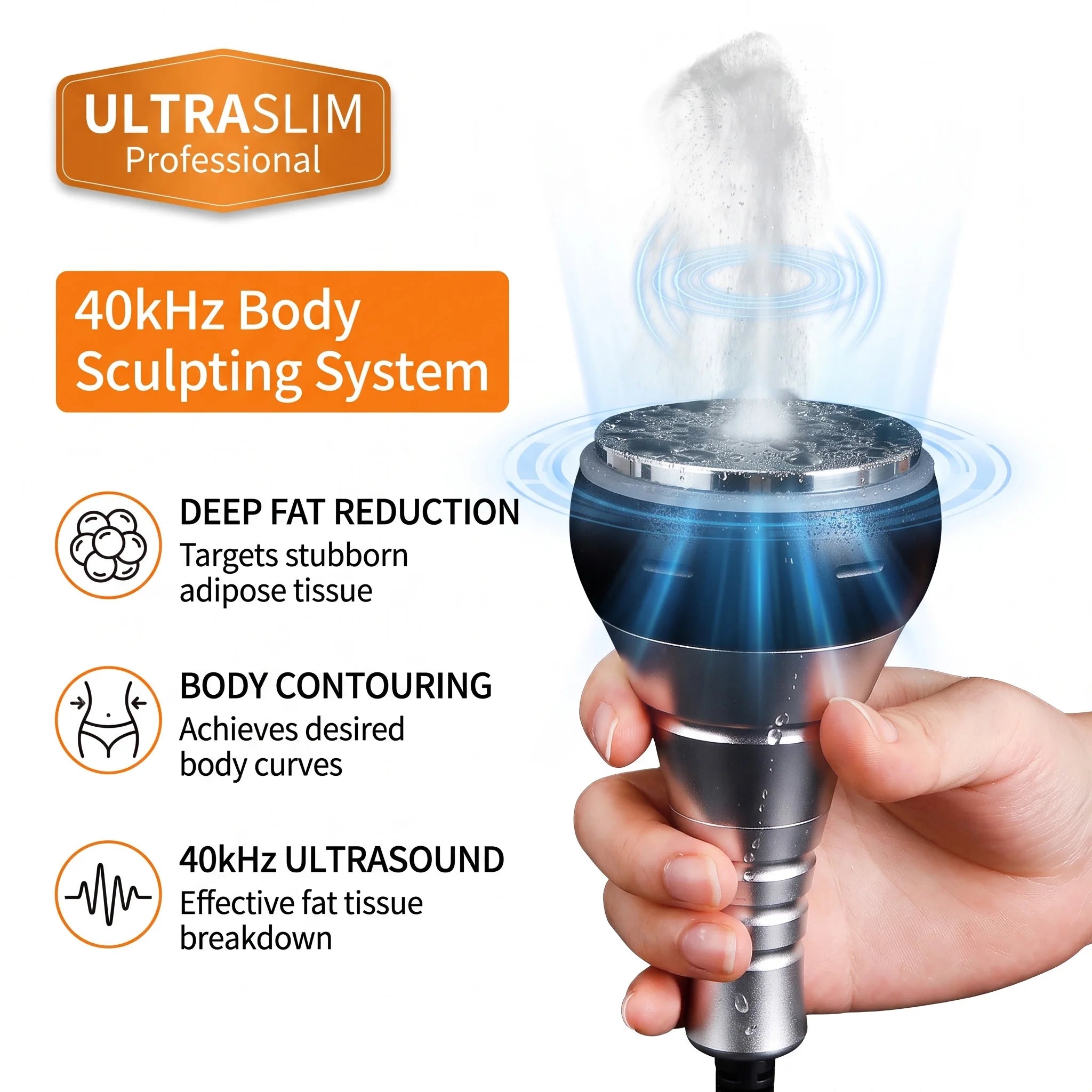 40K Ultrasonic Cavitation Slimming Machine Body Fat Burner RF Skin Lifting Beauty Device Anti Aging Belly Waist Weight Loss 110V