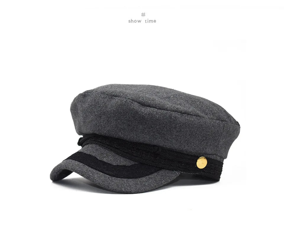 Winter Hats For Women Winter Cap Wool Hat Female Button Baseball Cap Sun Visor Hat Gorras Casquette Black Fall Boina Bone