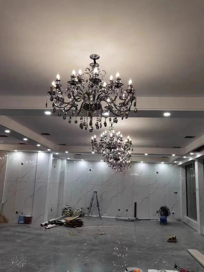Modern Candle Crystal Lamp Living Room Large Crystal Chandelier Lighting Modern Atmosphere Restaurant Bedroom Hanging Lamps
