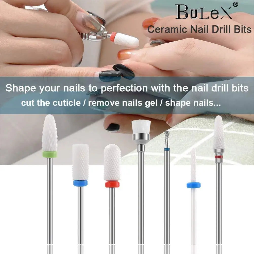 Nail Drill Bits Set, E-file 3/32 inch Bits Manicure Pedicure Remover Tools for Acrylic Gel Nails, Salon Home Nail Care Supplies