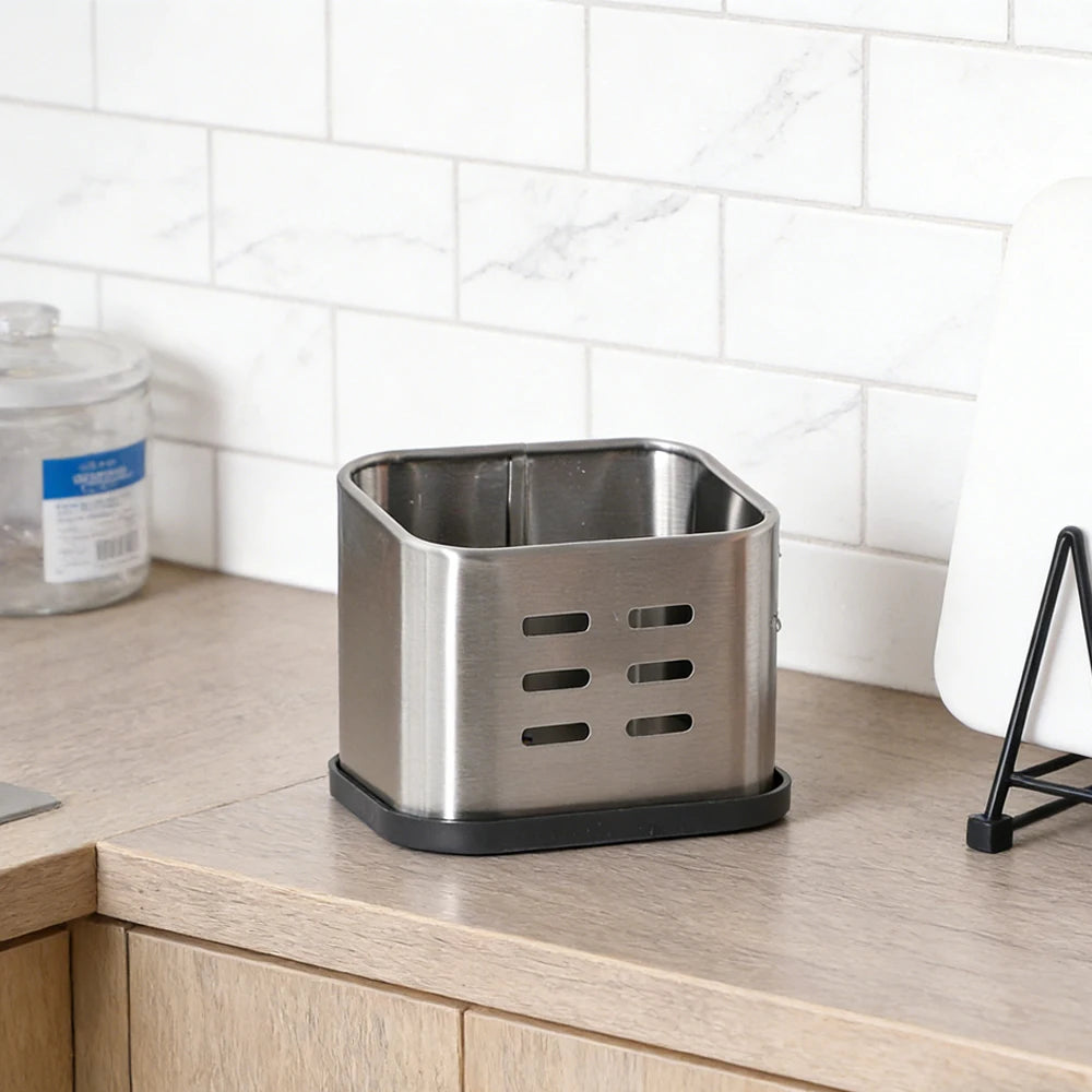 Kitchen Sponge Drain Holder - Countertop Storage Organizer, No-Drill Sponge Rack for Home Kitchen