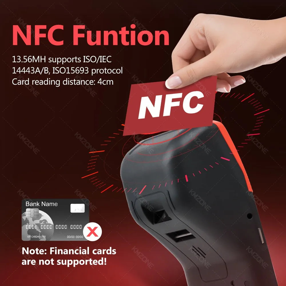 New 4G Android 13 POS PDA Terminal 1D 2D Barcode Scanner Reader Built-in Thermal Receipt Bill Printer Handheld Wifi NFC Loyverse