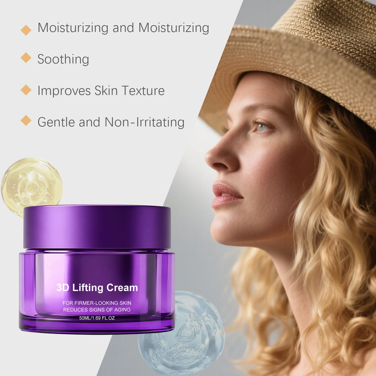 3D Face & Neck Lifting Cream Anti-Aging Moisturizer Reduce Wrinkles Smoother Skin Improve Elasticity Korean Skincare Face Cream