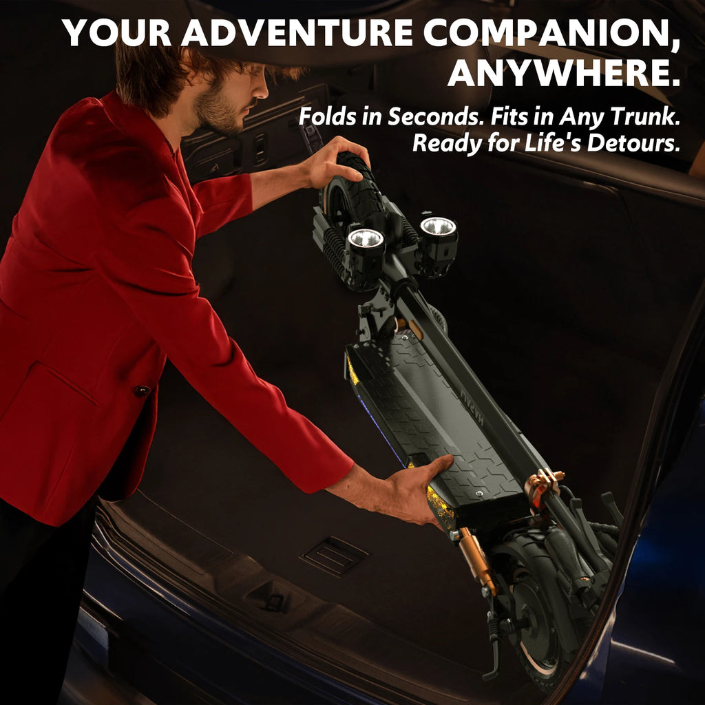Off Road Electric Scooter, 1200W Motor, 25 Miles Range,11" All TerrainTire E Scooter for Adult, E-Scooter with Double Suspension &Side Light