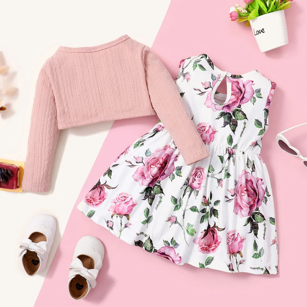 Baby Girl Floral Dress and Coat Set