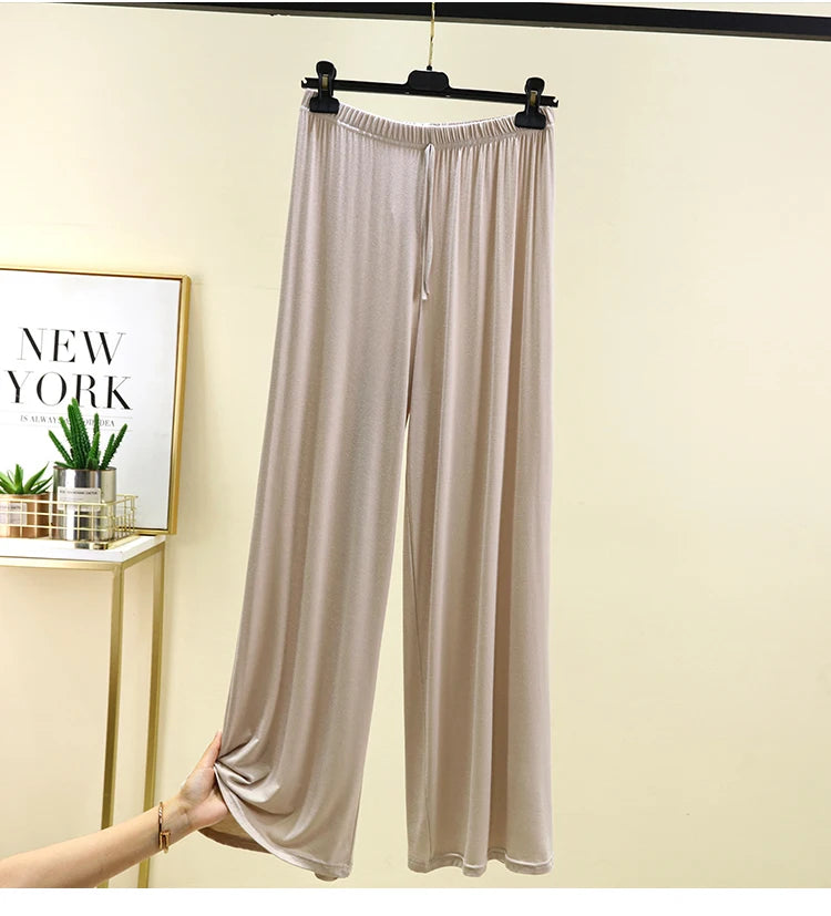 Modal Floor-Length Wide Leg Pants Loose Home Spwear  Color Versatile Casual Summer Thin Home Pants Women