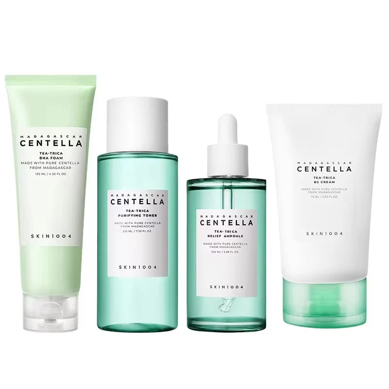 SKIN1004 Centella Asiatica Travel Skincare Set 5Pcs Calming Repair Sensitive Skin Barrier Moisturizing Complete Care Kit Gifts