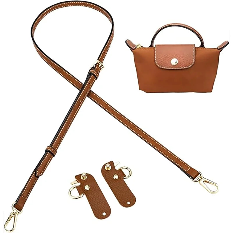 Leather Bag Shoulder Strap Replacement Crossbody Adjustable Conversion Kit Fit for Longchamp Mini Pouch