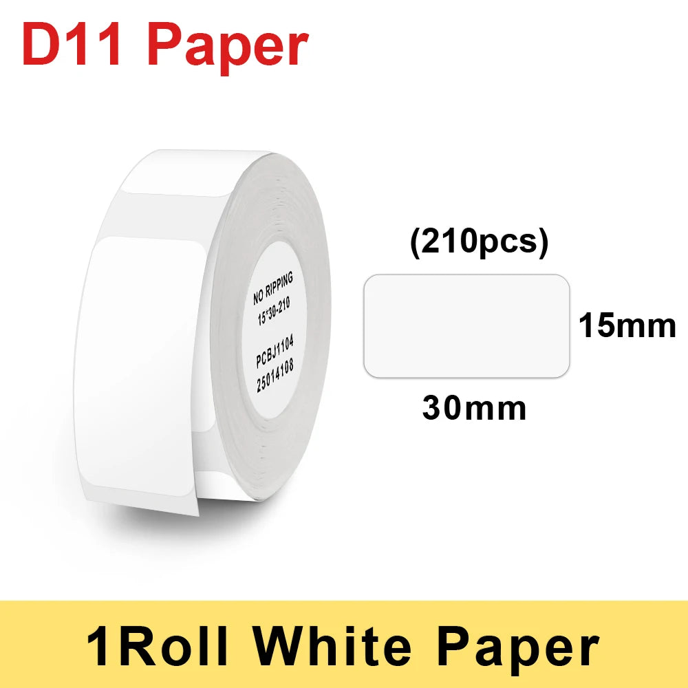 1Roll Niimbot D11 D101 D110 H1 Label Sticker Paper Rolls Various sizes of White Color Rolls
