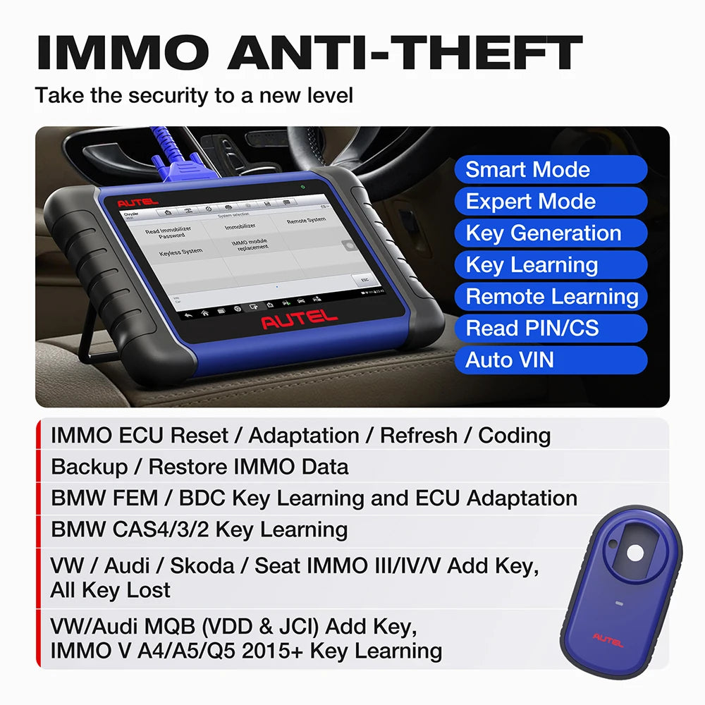 Autel MaxiIM IM508S Car Key Fob Programmer IMMO Tool Auto Key Programming Tool Key Learning Full System Diagnostic Scanner Tool