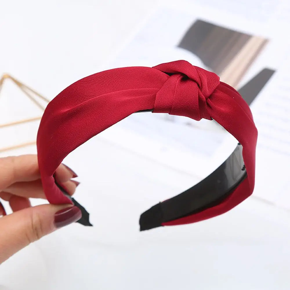 Women Girls Wide Top Knot Hair Bands Headdress Solid Color Cloth Headband Bezel Girls Hairband Hair Hoop Female Hair Accessories