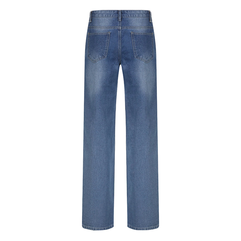 New Women Loose Jeans High Waist Baggy Denim Pants Wide Leg Straight Trousers Vintage Street Wear