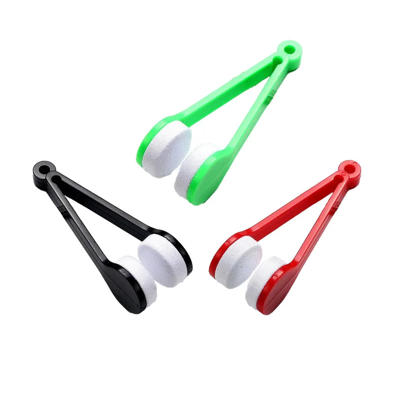 Portable Multifunctional Eyeglass Cleaning Wipe Green Microfiber Lens Brush for Sunglasses Glasses Compact Travel Scratch Free T