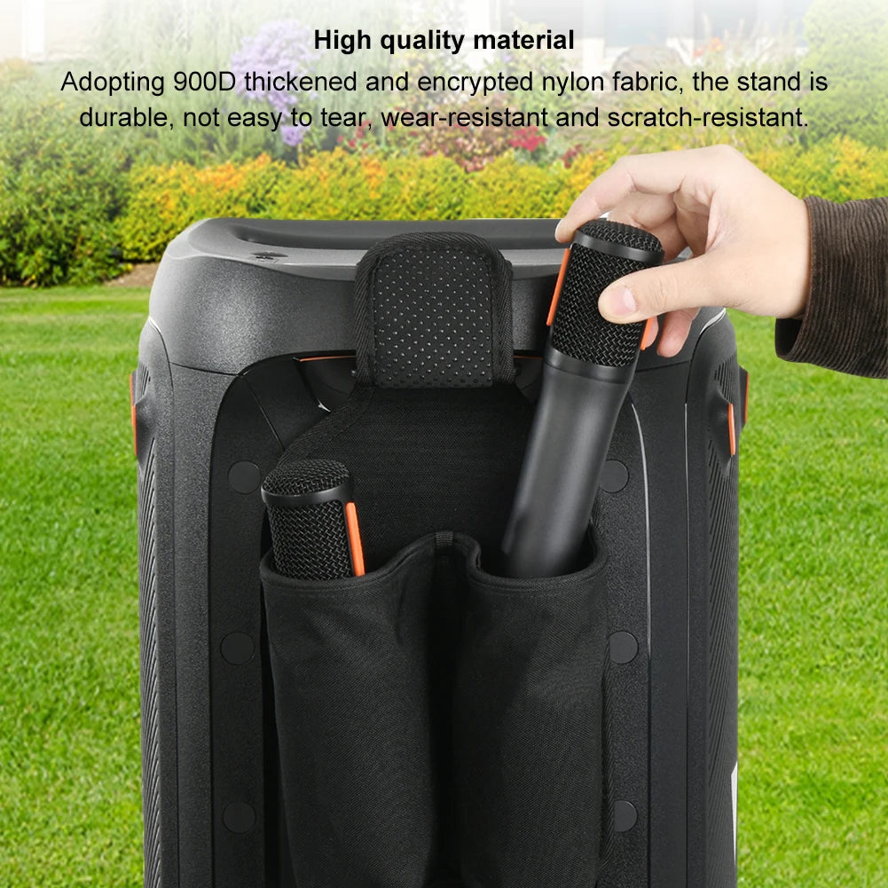 Microphone Carrying Case Mic Hanger Storage Holder Bag Mic Organizer for JBL PartyBox 110/120 Wireless Microphone Accessories