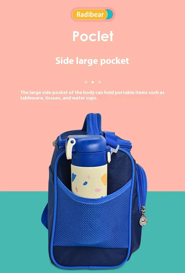 Lunch Bag for Boys Girl Cute Insulated Lunch Box Portable Meal Cooler with Adjustable Shoulder Strap for School Beach Picnic