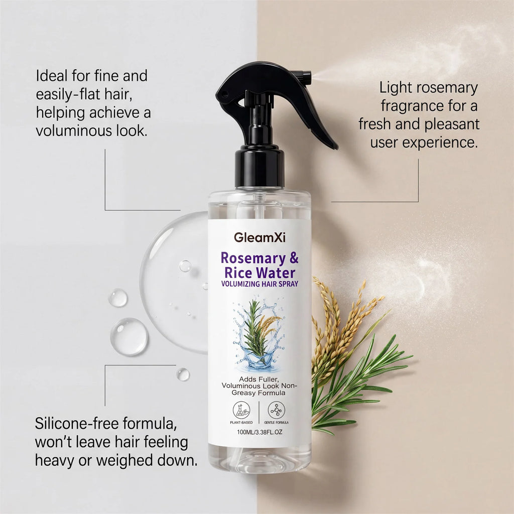 Rosemary Rice Water Hair Care Spray Volumizing Hairs Smooth Frizzy Tame Flyaways Strengthen Root Follicle Nourishing Hair Spray